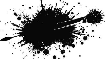 ink brushstroke and paint splash template