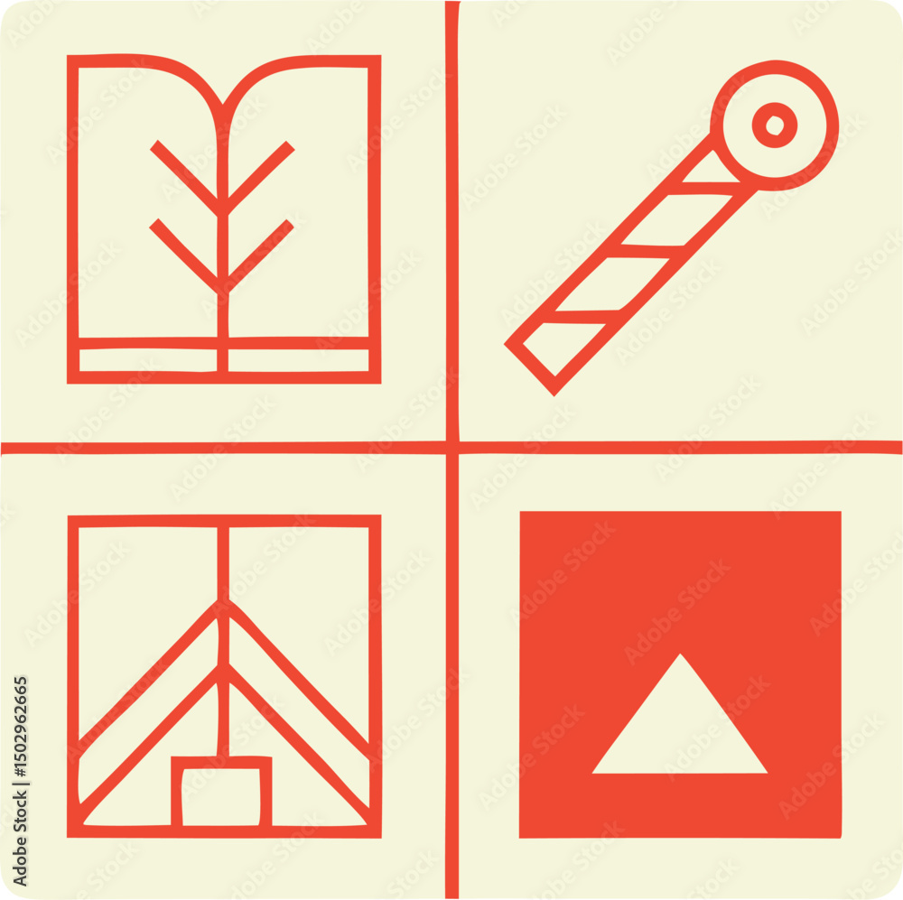 Poster minimalist graphic design with geometric shapes perfect for branding and design elements