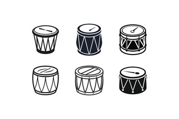 Drum Silhouette Vector Set
