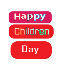 Happy Children Day in design and White Colour Background in design 