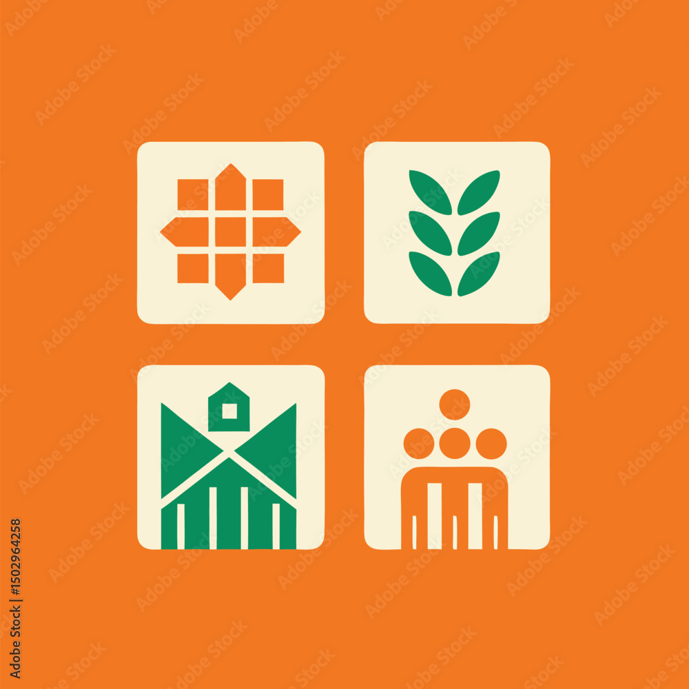 Poster modern abstract geometric icons with transparency representing various concepts