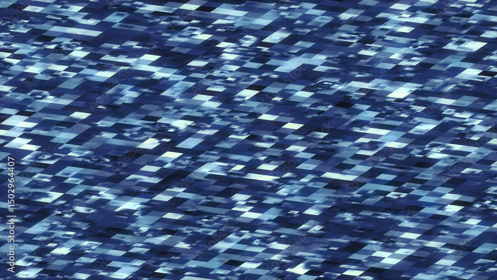 Poster abstract blue geometric pattern with squares and rectangles for modern backgrounds