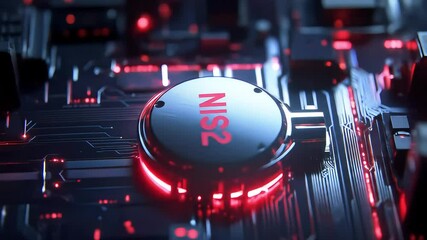 NIS2 Digital information technology connects a bowling ball and pins on a red background - Powered by Adobe