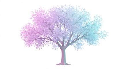 Obraz premium Pastel gradient tree illustration