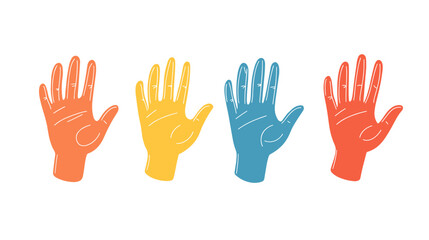 Obraz premium Colorful Hands in Vibrant Tones Representing Unity and Expression of Diversity