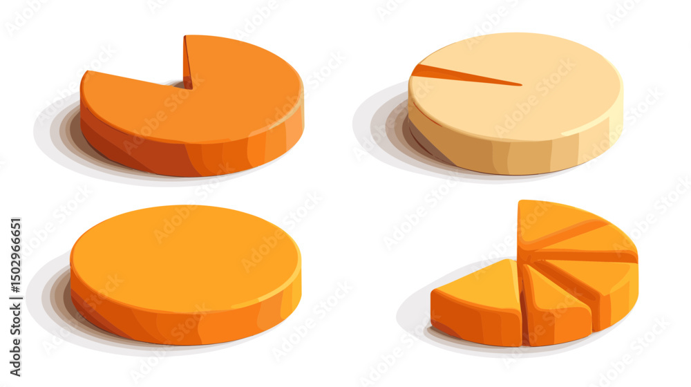 Aufkleber colorful orange pie charts representing data analysis and business analytics overview