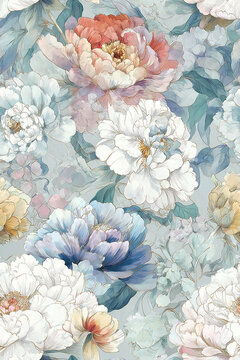 Pattern: Pastellbl&uuml;tenzauber, Elegantes Blumenmuster