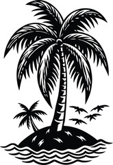 Fototapeta premium silhouette of palm trees