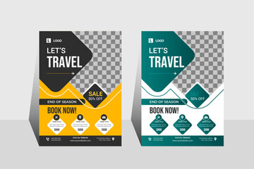 Corporate business travel flyer design, for business travel agency advertising flyer, business promotion and business poster layout. company flyer abstract and vector template.