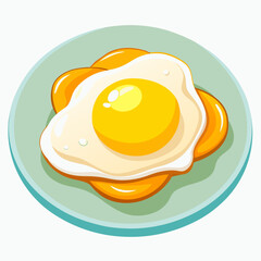 Gourmet-style photo of a fried egg on a white plate with clear yolk glow, lacy texture edges and soft shadows — ideal for health-focused or luxury food content  