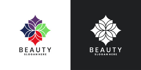 Abstract beauty flower logo design