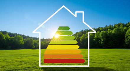 Energy efficient home concept. Green energy, environment protection and housing concept