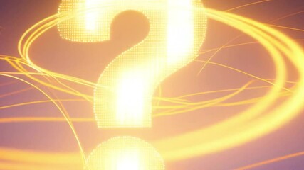 Futuristic glowing question mark with plexus lines connected dots and lines on blue background. for creative thinking idea and problem solving concept. Seamless Loop. - Powered by Adobe