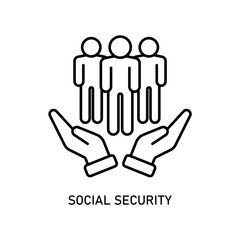 Icon a social security, isolated against a clean background.