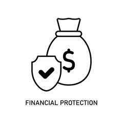 Icon a financial protection, isolated against a clean background.