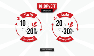 Rounded shape frame discount 10 to 30 percent off red with minimal background