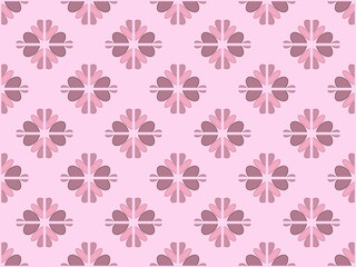 Fototapeta premium Repeating floral pattern with broken hearts, horizontal