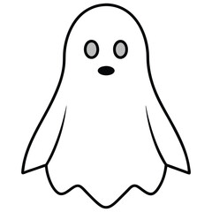 Cute cartoon ghost illustration halloween design