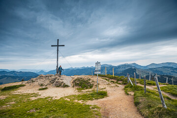Germany, Bavaria, Allgaeu, mountain view at Riedberger Horn