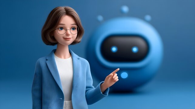 Friendly AI assistant with a human-like character