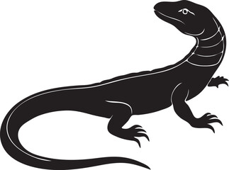Obraz premium Stylized Lizard Silhouette Vector Illustration Reptile Design 