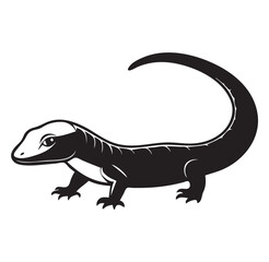 Fototapeta premium Stylized Lizard Silhouette Vector Illustration Reptile Design 