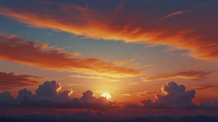Obraz premium Blurred Sunset Sky Background