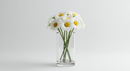 White daisies in vase