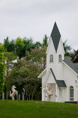 White Chapel with Green Garden