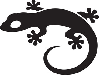 Fototapeta premium Stylized Gecko Icon – Abstract Lizard Design in Flat Black