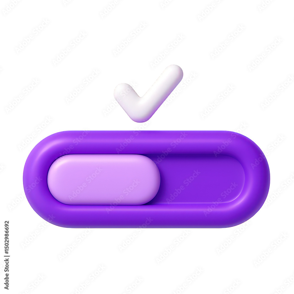 Poster 3d toggle switch with checkmark icon