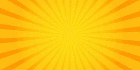 Orange Sunburst Pattern Background. Rays. Radial. Summer Banner. Vector