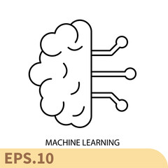 machine learning icons  symbol vector elements for infographic web