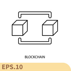 blockchain icons  symbol vector elements for infographic web