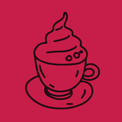 Coffee drawing, engraving, ink, line art, vector	