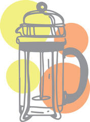 Coffee drawing, engraving, ink, line art, vector	