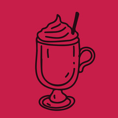 Coffee drawing, engraving, ink, line art, vector	