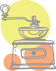 Coffee drawing, engraving, ink, line art, vector	