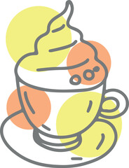 Coffee drawing, engraving, ink, line art, vector	