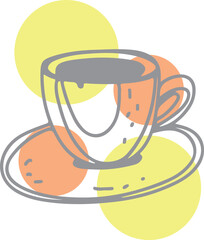 Coffee drawing, engraving, ink, line art, vector	