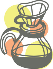 Coffee drawing, engraving, ink, line art, vector	