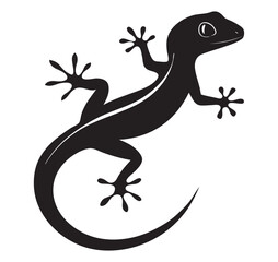 Naklejka premium Stylized Gecko Icon – Abstract Lizard Design in Flat Black