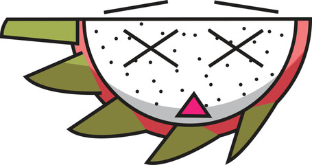 dragon fruit illustration expression dead vector