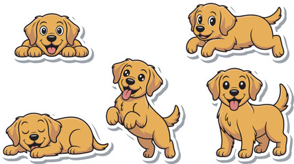 sticker pack of cute and funny golden