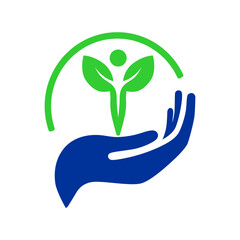 Hand nurturing a plant symbolizing environmental care