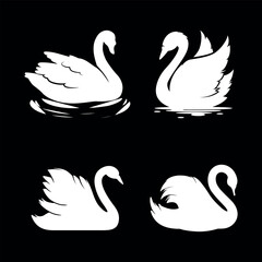 swan silhouette vector illustration