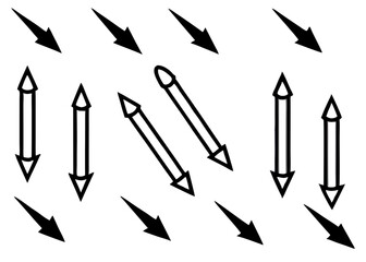 Creative Black Crayon Arrow Collection Vector Illustration | Hand-Drawn Curved, Spiral, Zigzag, and Wavy Arrows for Design, Presentation, and Infographic Projects