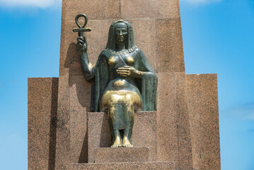 .Statue of Hypatia, a Neoplatonist philosopher, astronomer, and mathematician who lived in...