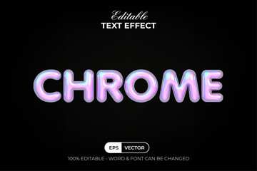 Chrome Text Effect Holographic Style. Editable Text Effect.
