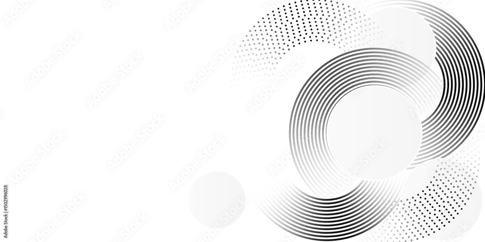 Poster abstract modern white background with black gradient circular lines. abstract futuristic circular li